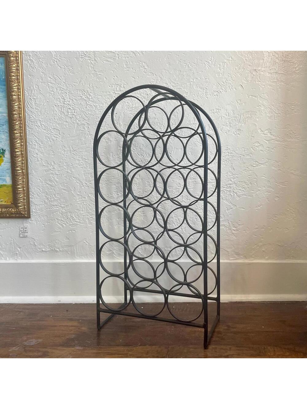 Arthur Umanoff Mid-Century 1960's 17 Bottle Cast Iron Wine Rack